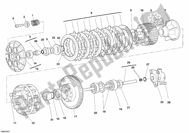 Tutte le parti per il Frizione del Ducati Monster S4 RS USA 1000 2006
